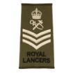 Picture of The Royal Lancers Rank slide - Olive - C/Sgt with H&T - Tudor Crown