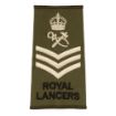 Picture of The Royal Lancers Rank slide - Olive - C/Sgt with H&T - Tudor Crown