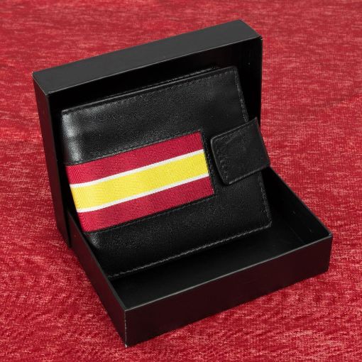Picture of Royal Lancers - Black Leather Wallet with Regimental Ribbon - supplied in box